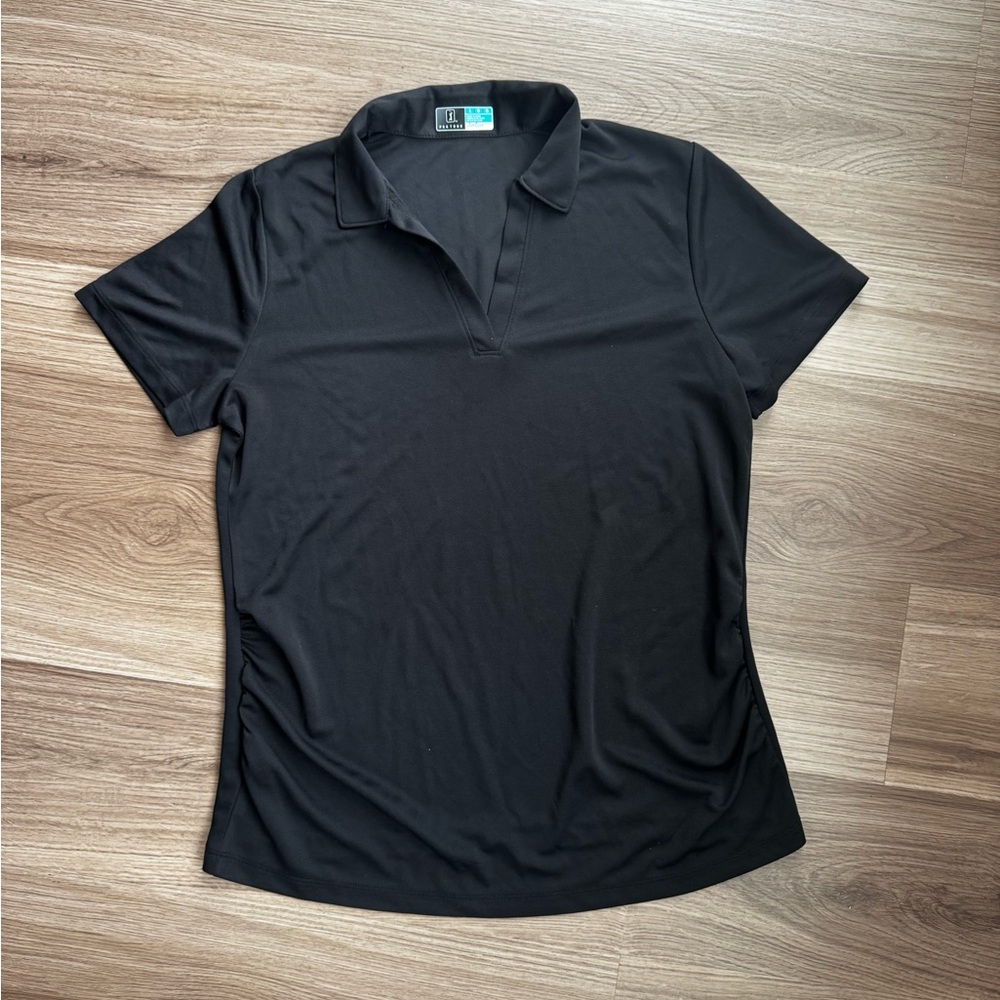 PGA Tour Airflux Black Golf Polo Shirt Women’s L NWT